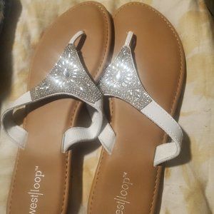 White sparkly sandal